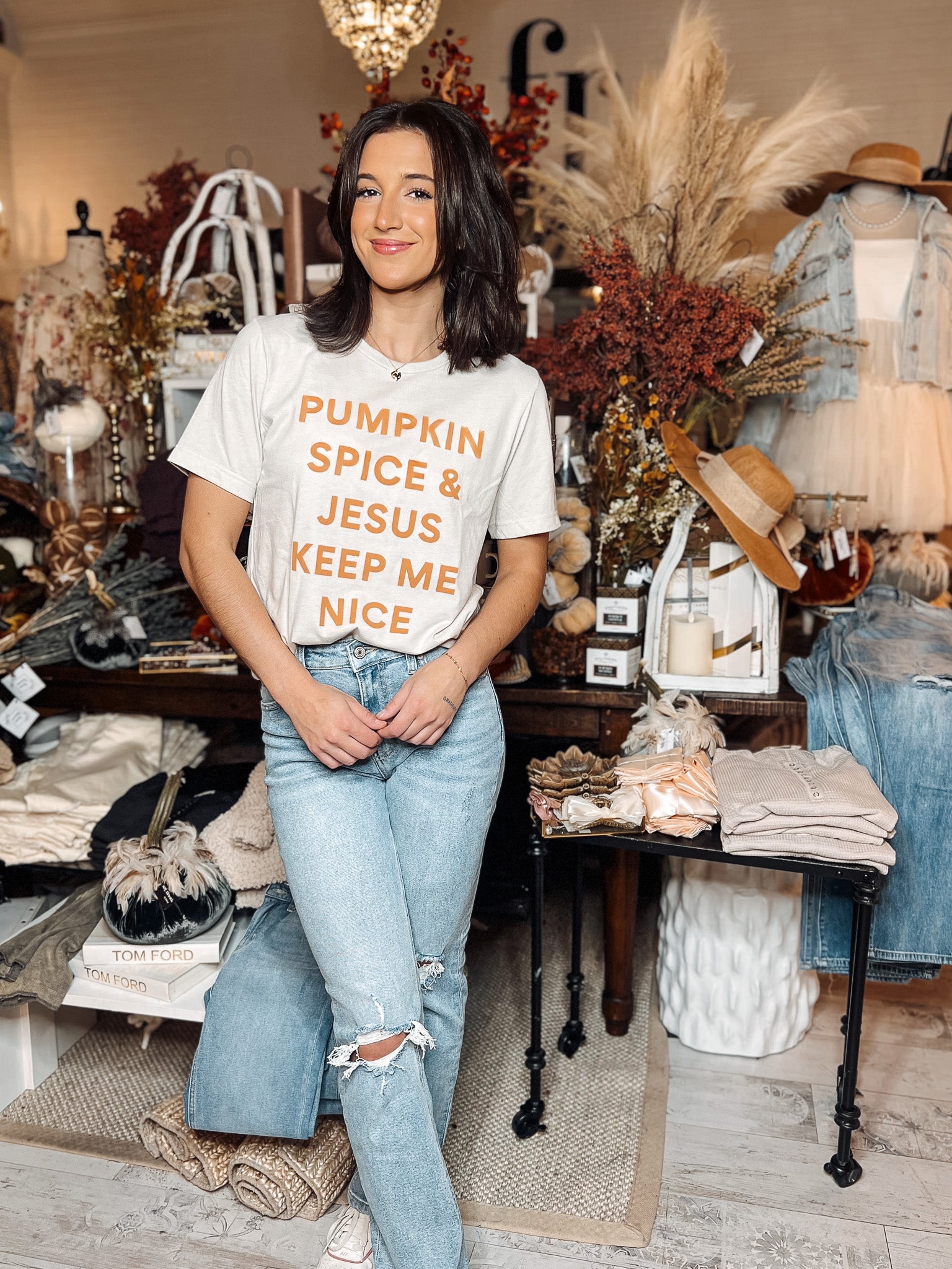 Pumpkin Spice And Jesus Keeps Me Nice Tee